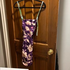 Zara Purple and Cream Floral Dress